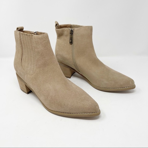 Blondo Shoes - Blondo Neutral Suede Waterproof Heeled Booties 11